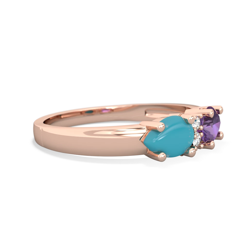 Amethyst Pear Bowtie 14K Rose Gold ring R0865