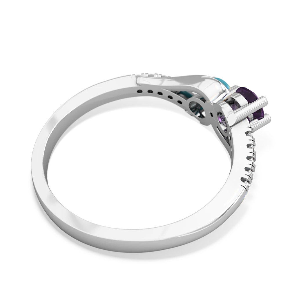 Amethyst Infinity Pave Two Stone 14K White Gold ring R5285