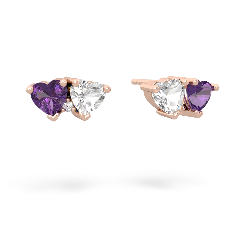 Amethyst Sweethearts 14K Rose Gold earrings E5260