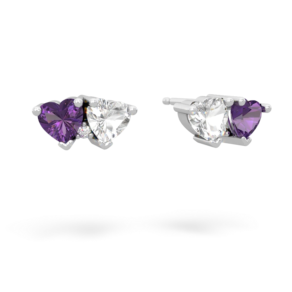 Amethyst Sweethearts 14K White Gold earrings E5260