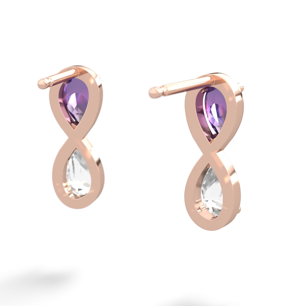 Amethyst Infinity 14K Rose Gold earrings E5050