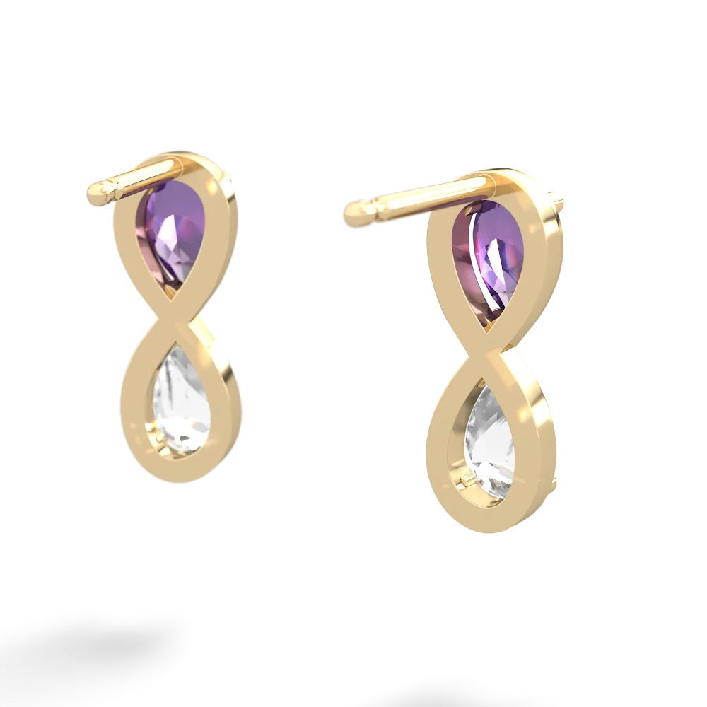 Amethyst Infinity 14K Yellow Gold earrings E5050