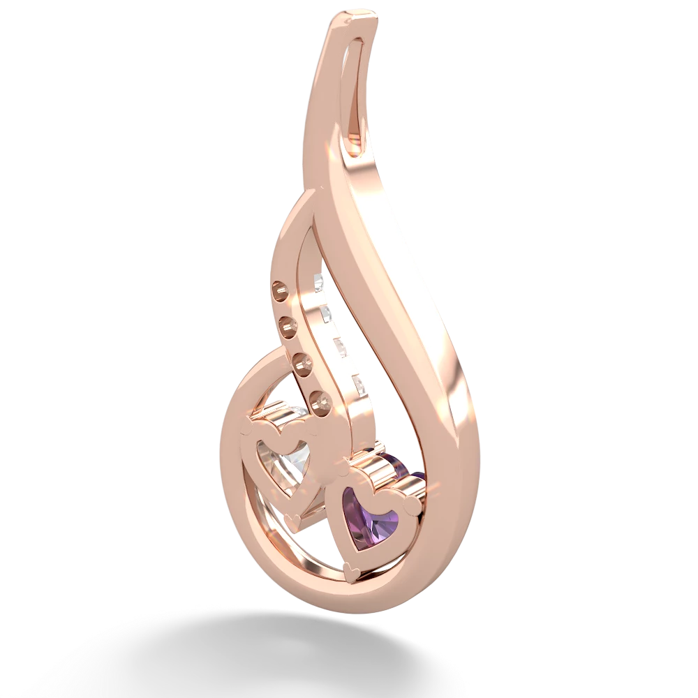 Amethyst Keepsake Curves 14K Rose Gold pendant P5450