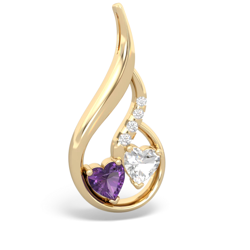 Amethyst Keepsake Curves 14K Yellow Gold pendant P5450