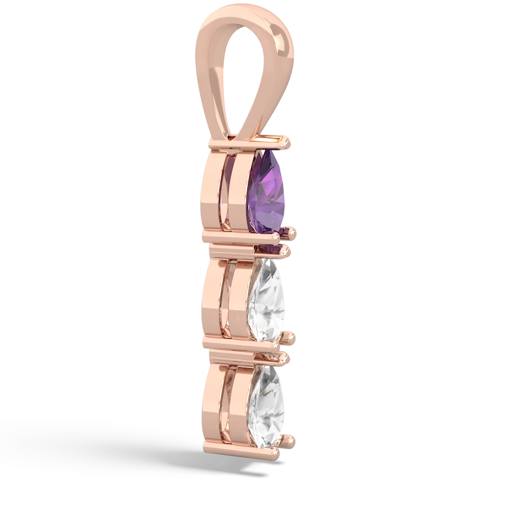 Amethyst Dew Drops 14K Rose Gold pendant P2251