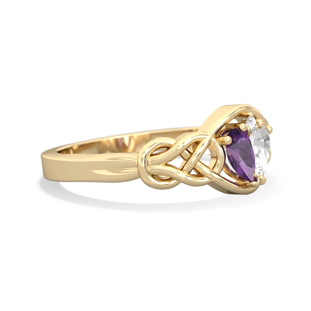 Amethyst Celtic Love Knot 14K Yellow Gold ring R5420