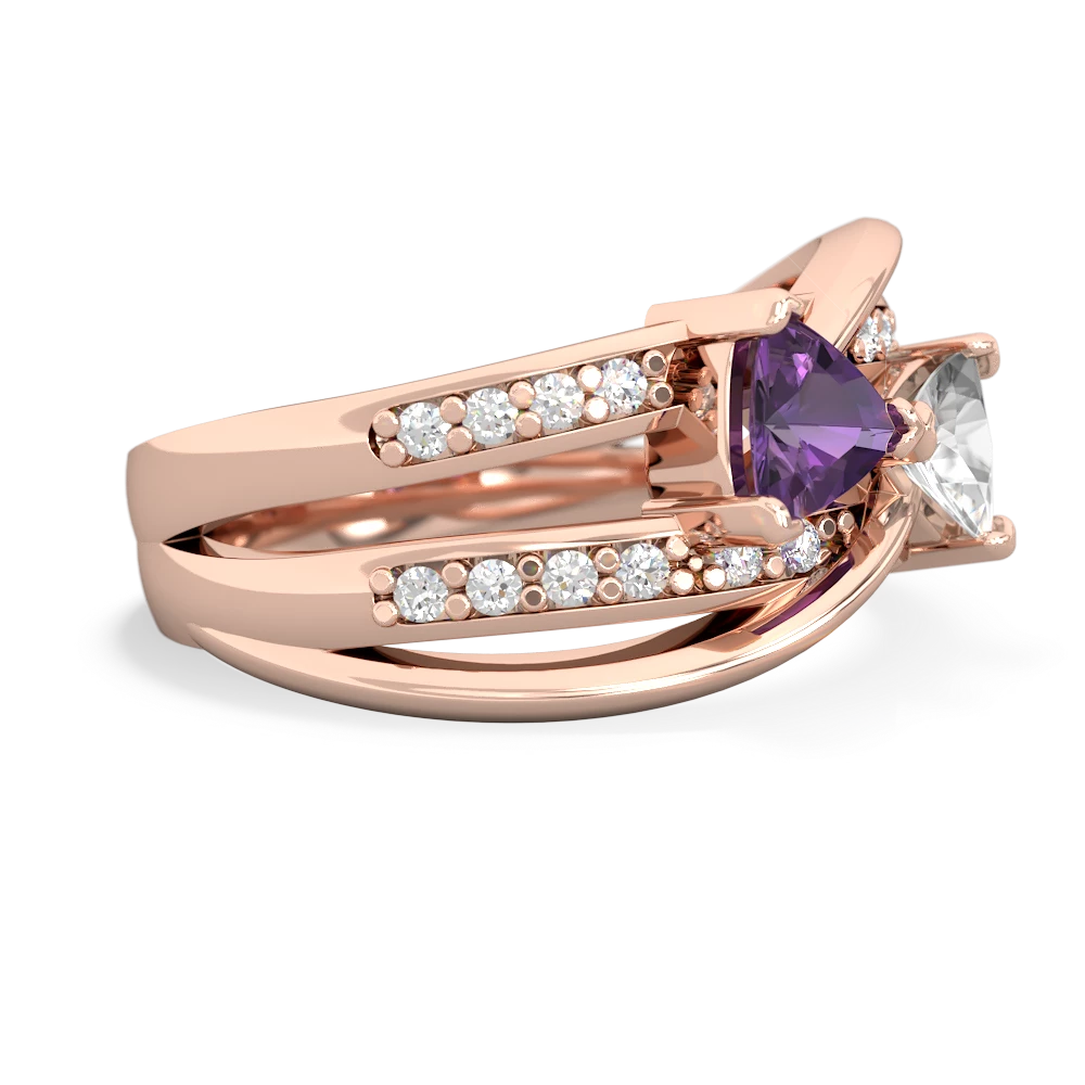 Amethyst Bowtie 14K Rose Gold ring R2360