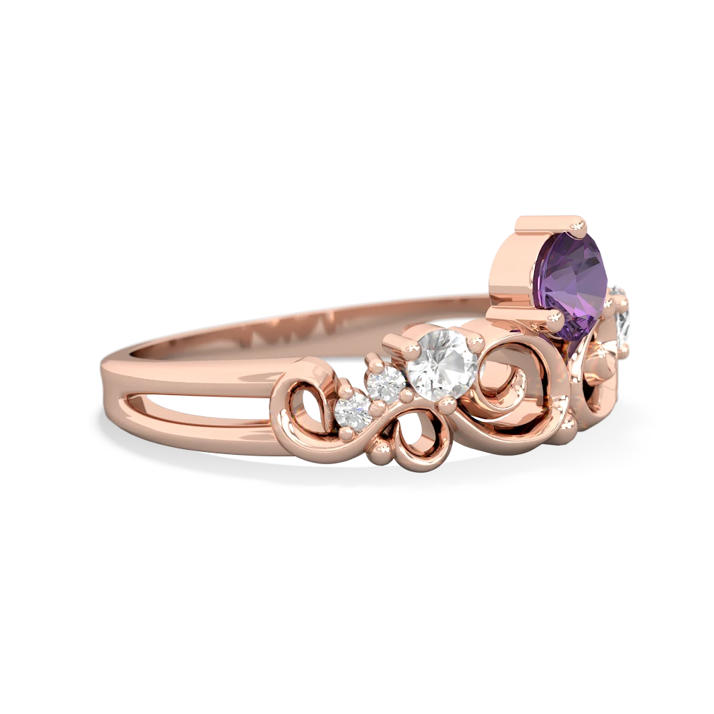 Amethyst Crown Keepsake 14K Rose Gold ring R5740