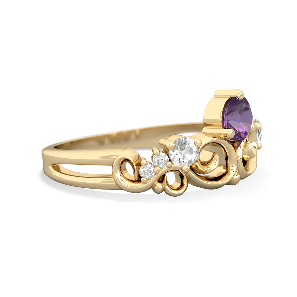 Amethyst Crown Keepsake 14K Yellow Gold ring R5740