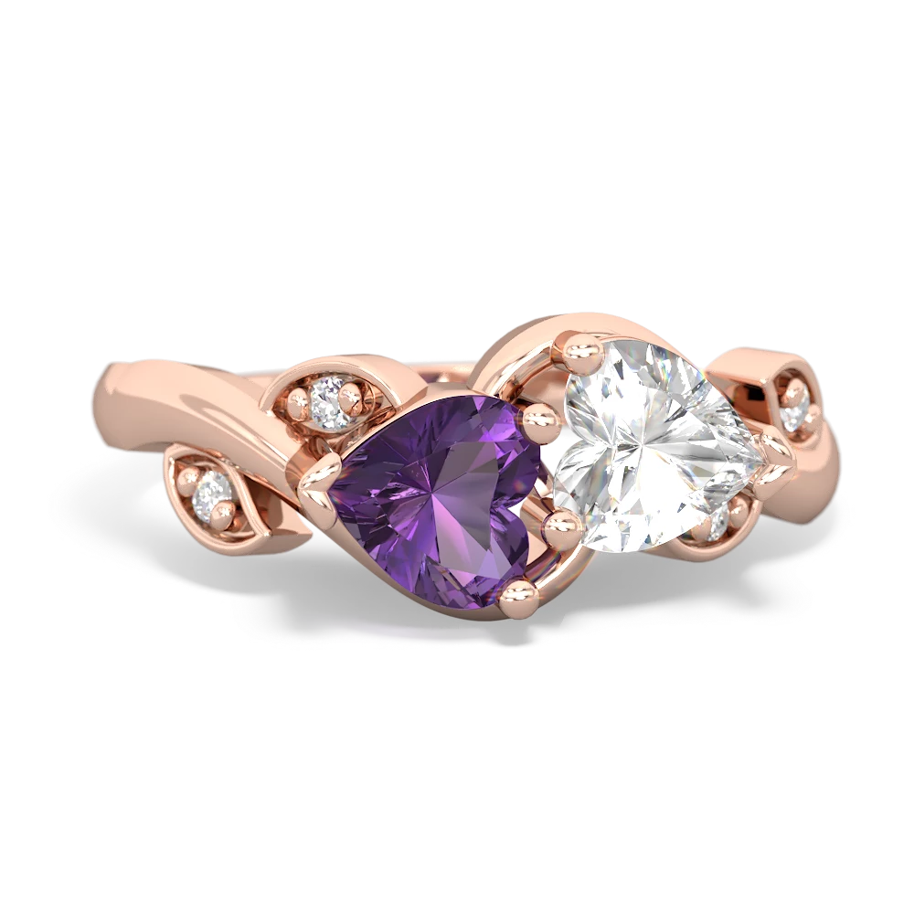 Amethyst Floral Elegance 14K Rose Gold ring R5790