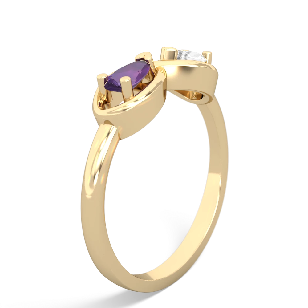 Amethyst Infinity 14K Yellow Gold ring R5050