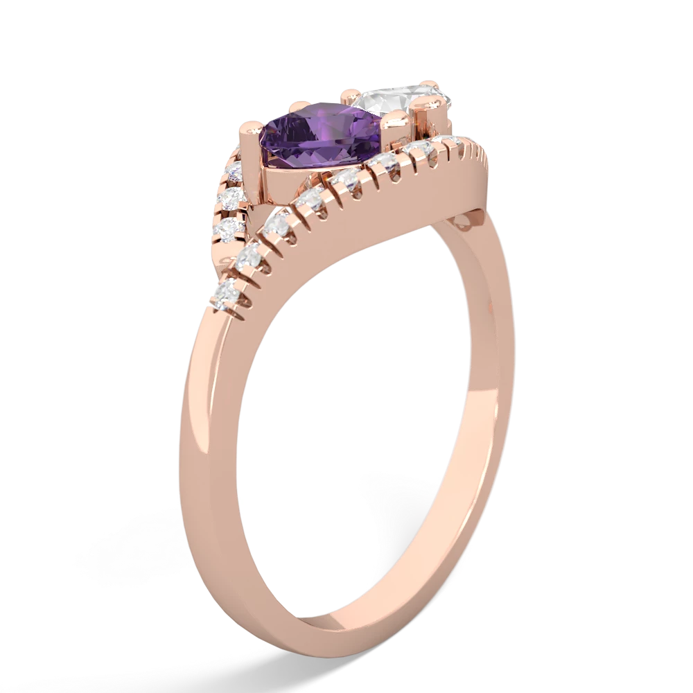 Amethyst Mother And Child 14K Rose Gold ring R3010