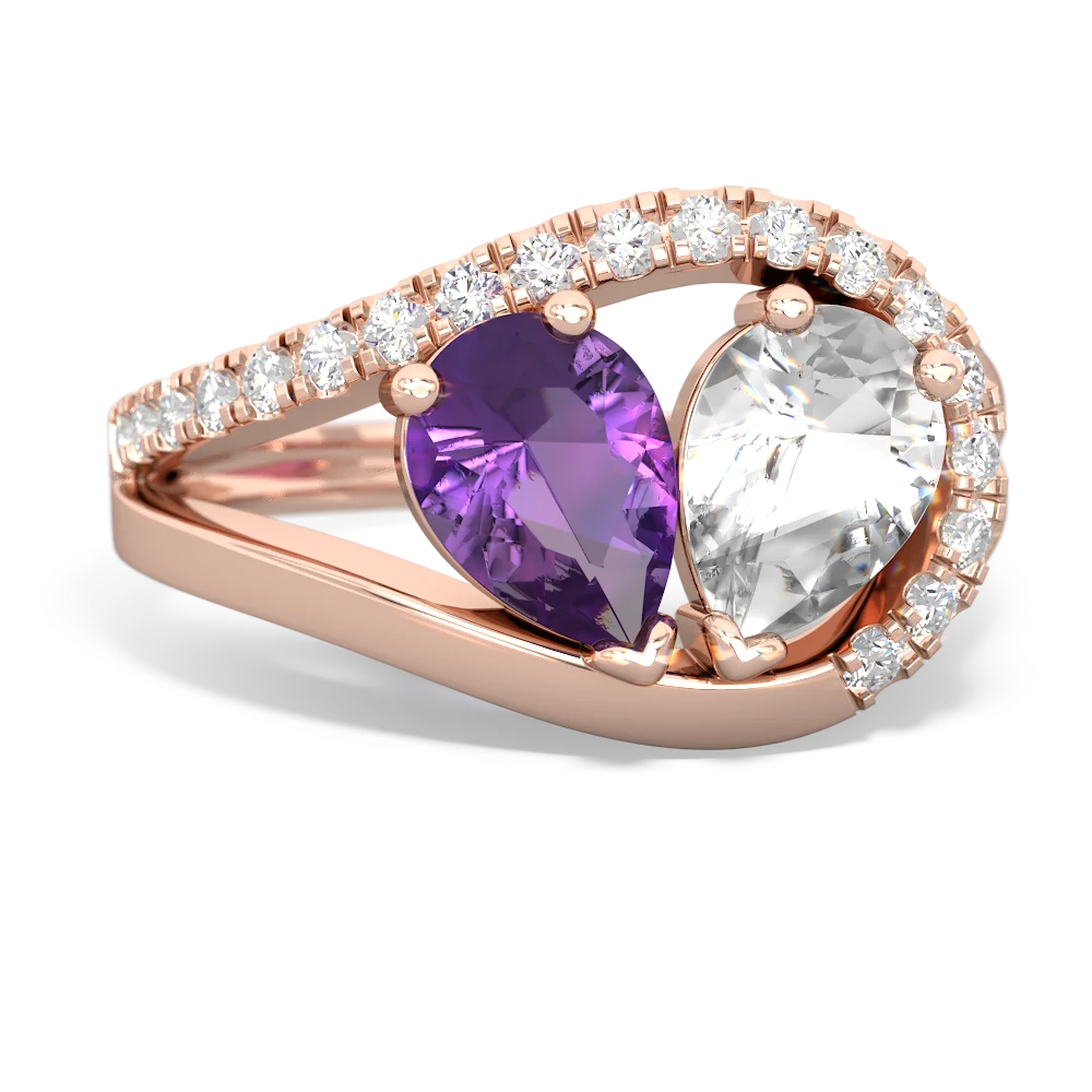 Amethyst Nestled Heart Keepsake 14K Rose Gold ring R5650