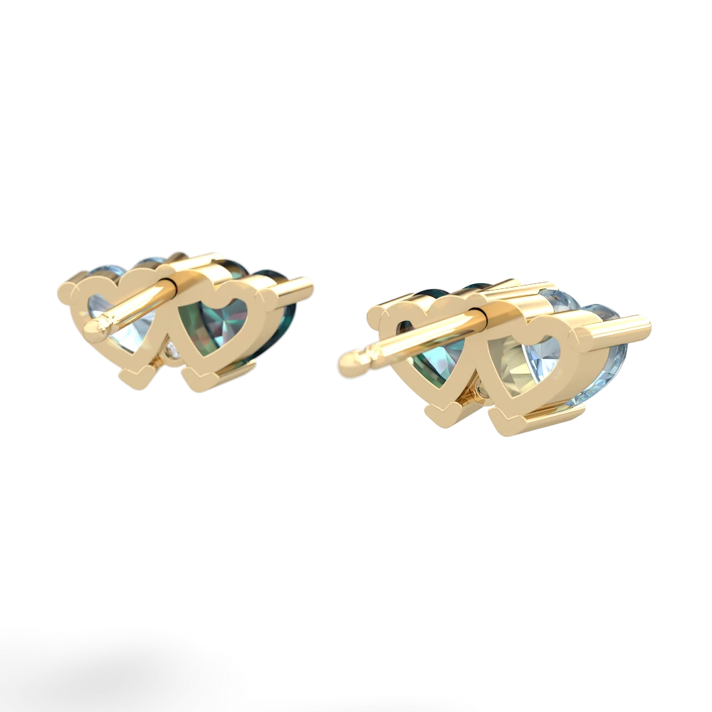 Aquamarine Sweethearts 14K Yellow Gold earrings E5260