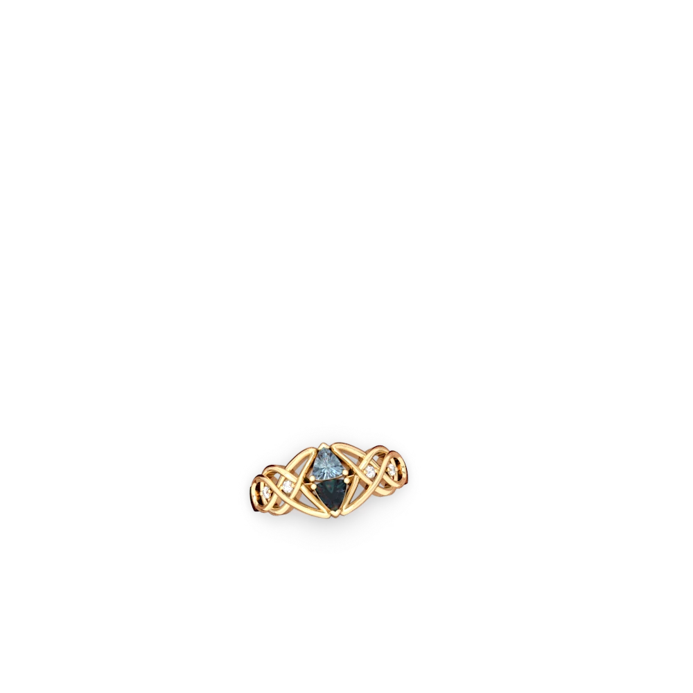 Aquamarine Keepsake Celtic Knot 14K Yellow Gold ring R5300