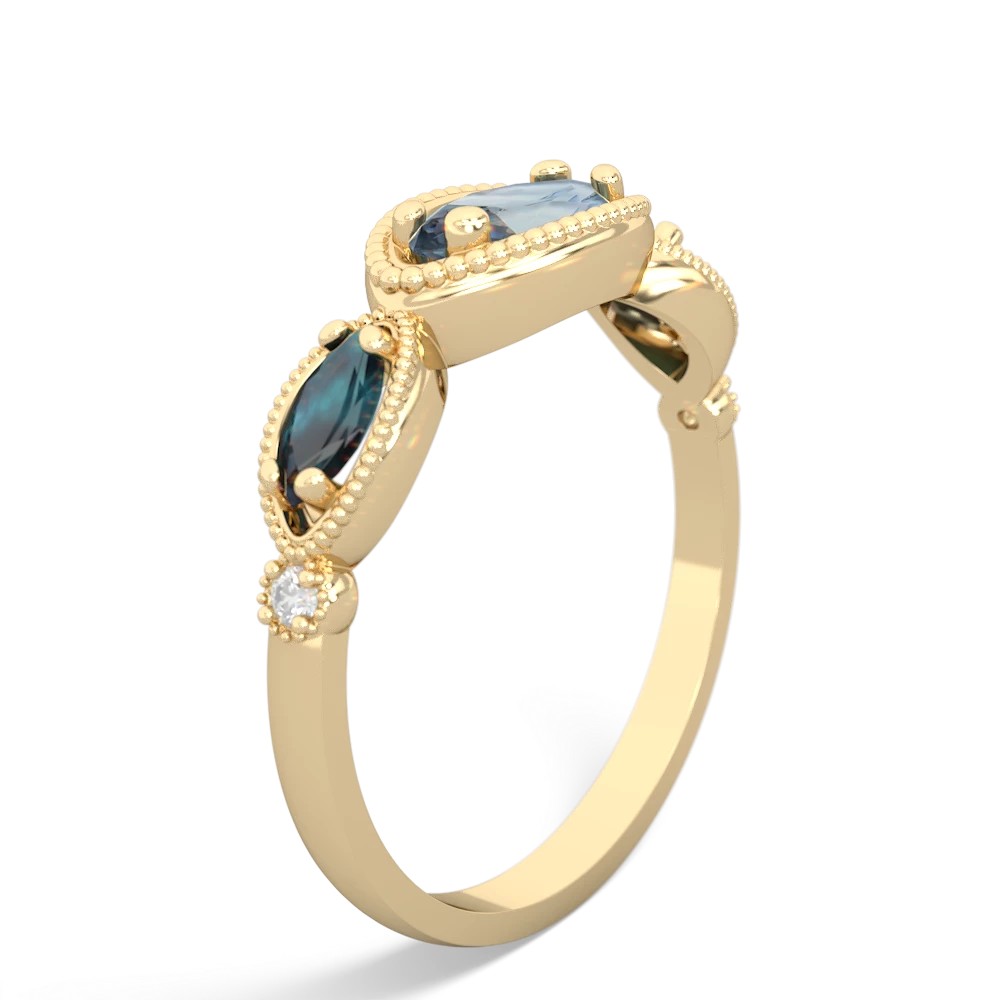 Aquamarine Milgrain Marquise 14K Yellow Gold ring R5700