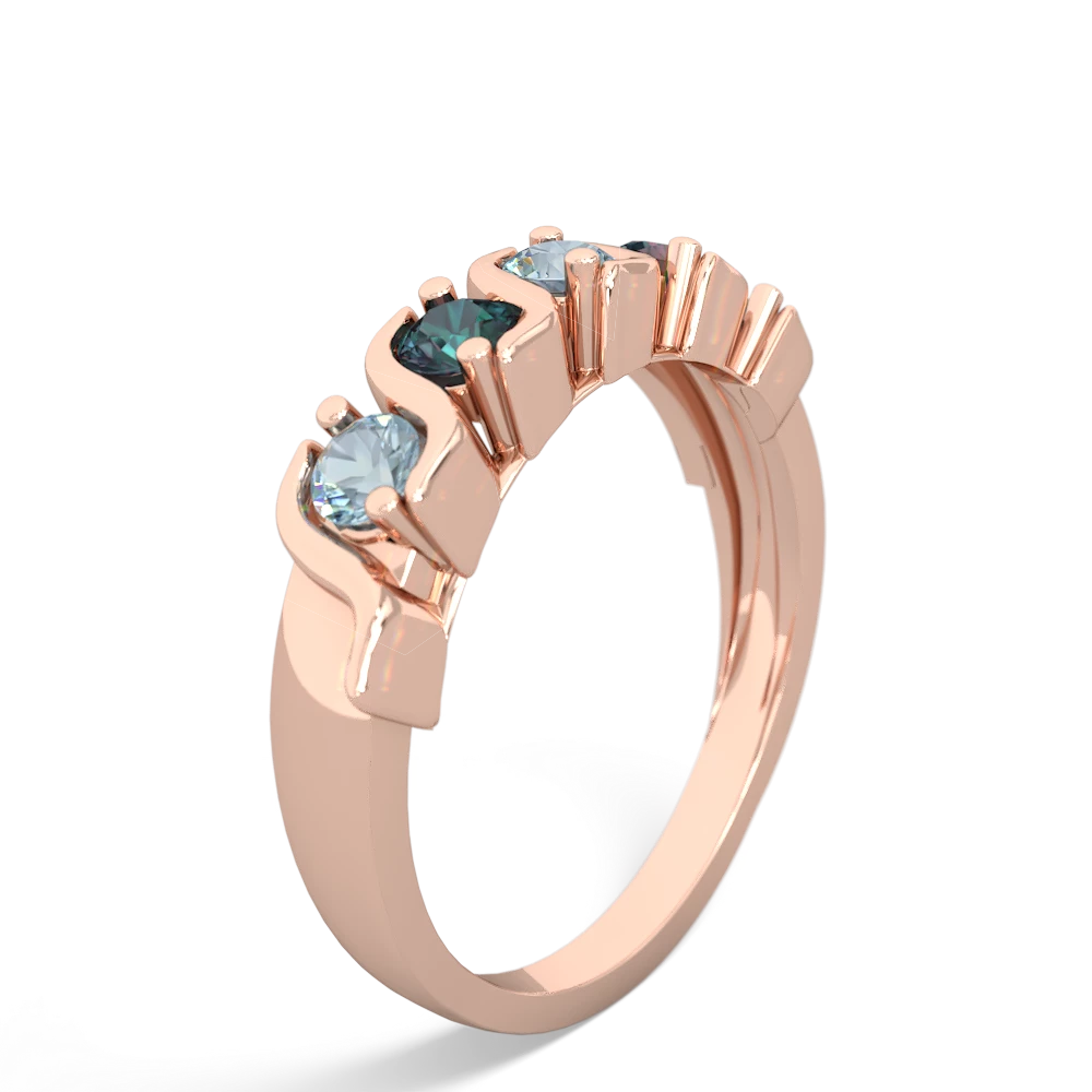 Aquamarine Anniversary Band 14K Rose Gold ring R2089