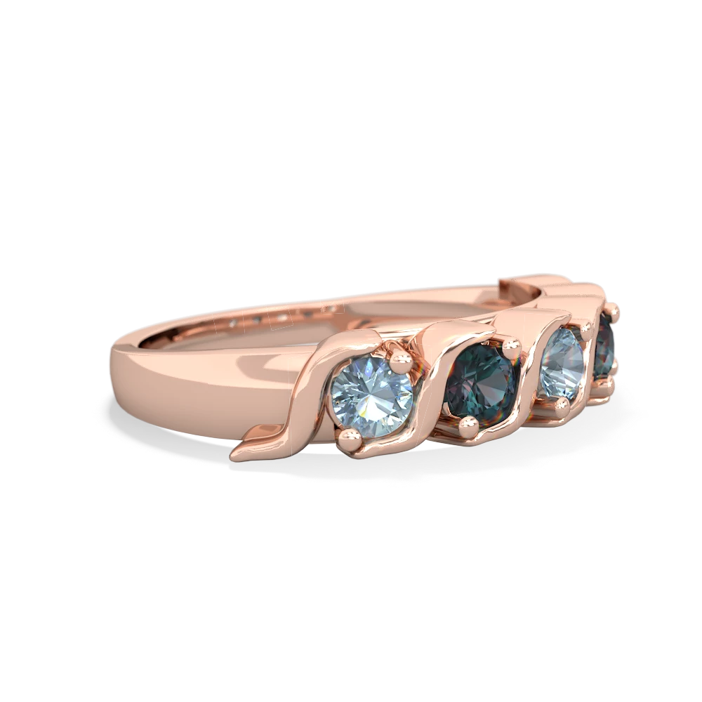 Aquamarine Anniversary Band 14K Rose Gold ring R2089