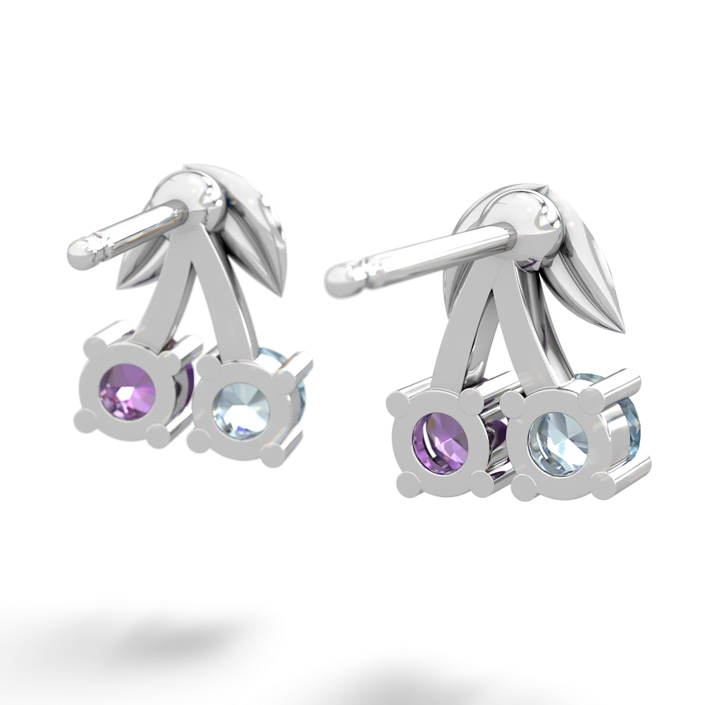 Aquamarine Sweet Cherries 14K White Gold earrings E7001