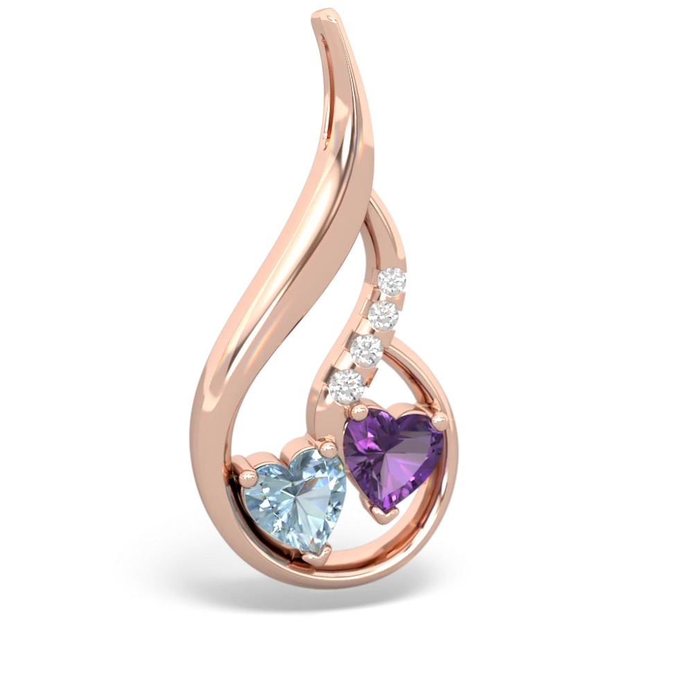 Aquamarine Keepsake Curves 14K Rose Gold pendant P5450