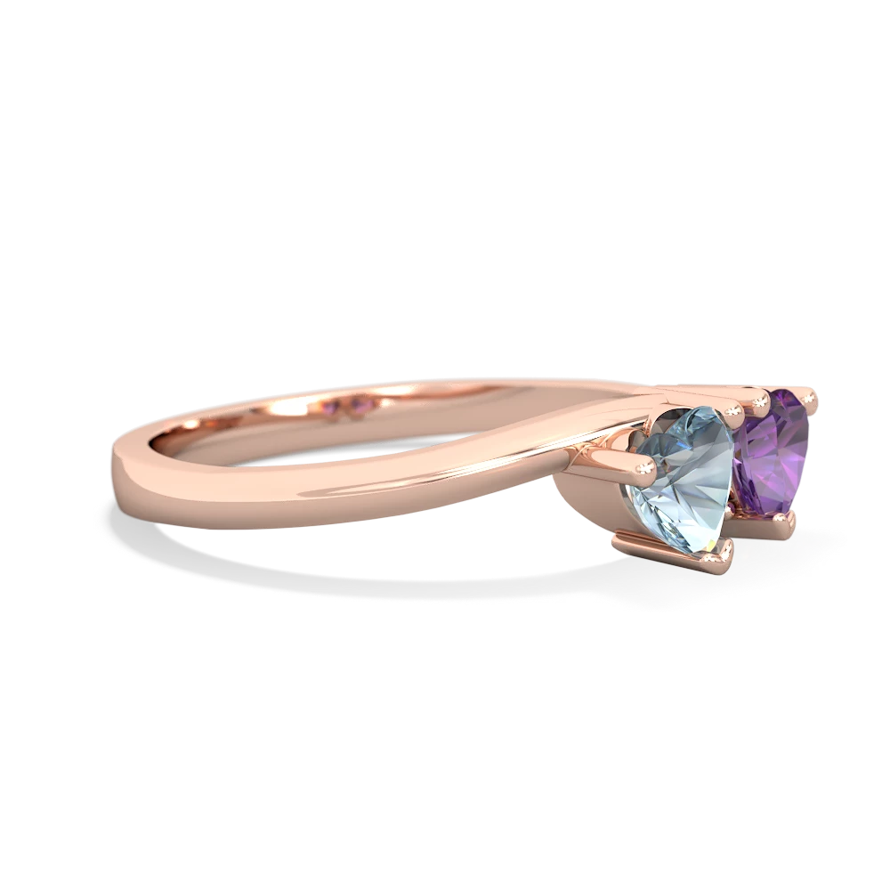 Aquamarine Sweethearts 14K Rose Gold ring R5260