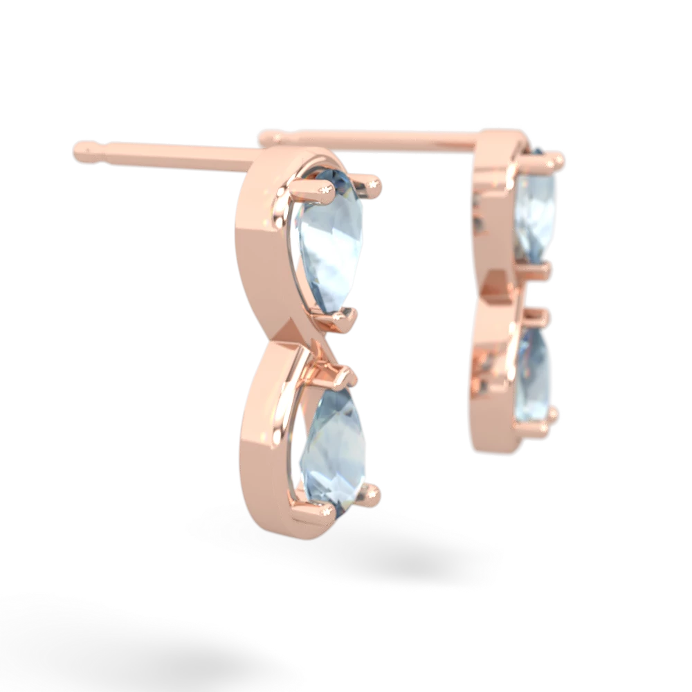 Aquamarine Infinity 14K Rose Gold earrings E5050