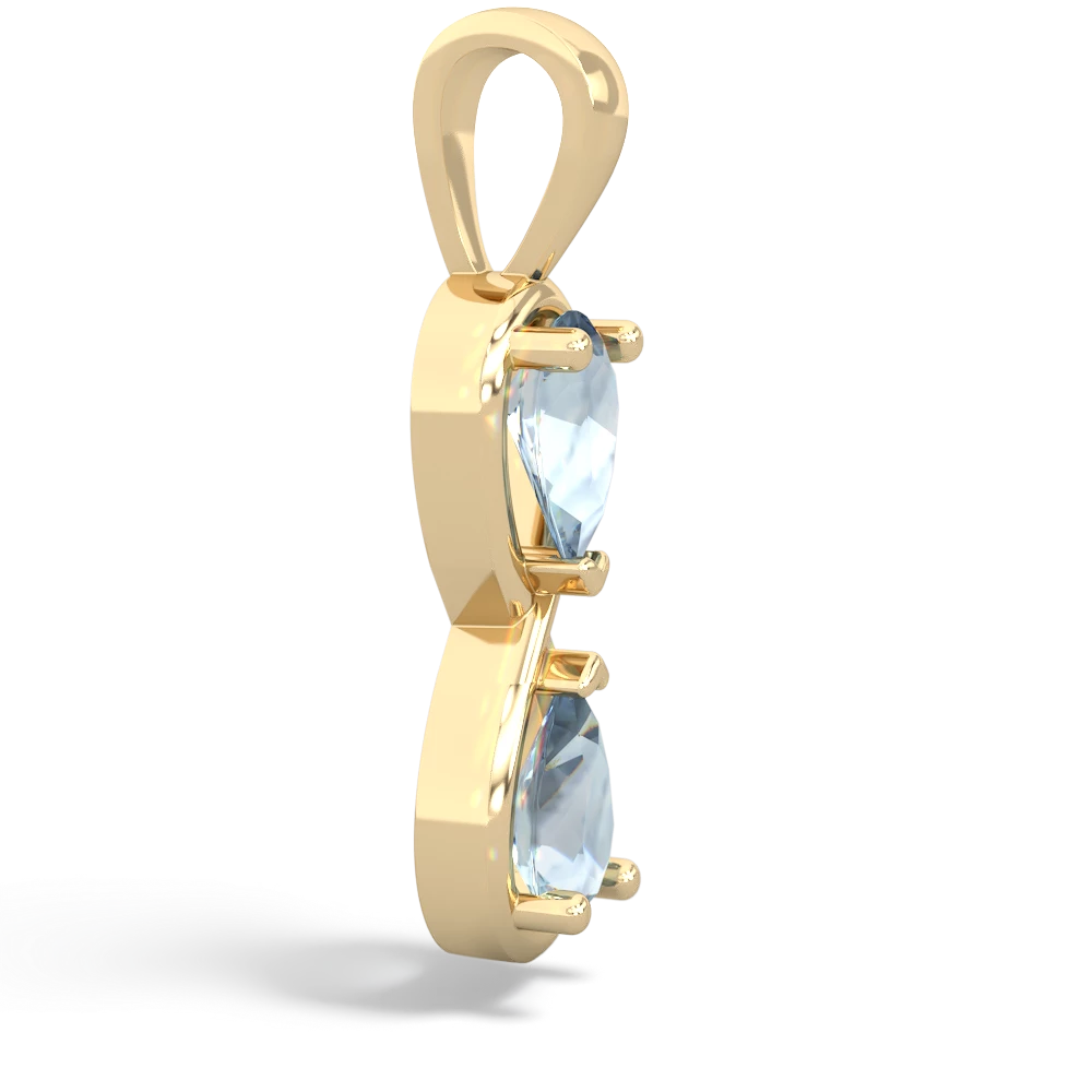 Aquamarine Infinity 14K Yellow Gold pendant P5050