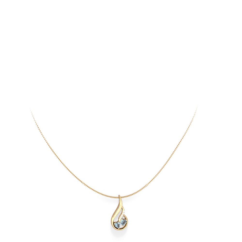 Aquamarine Keepsake Curves 14K Yellow Gold pendant P5450