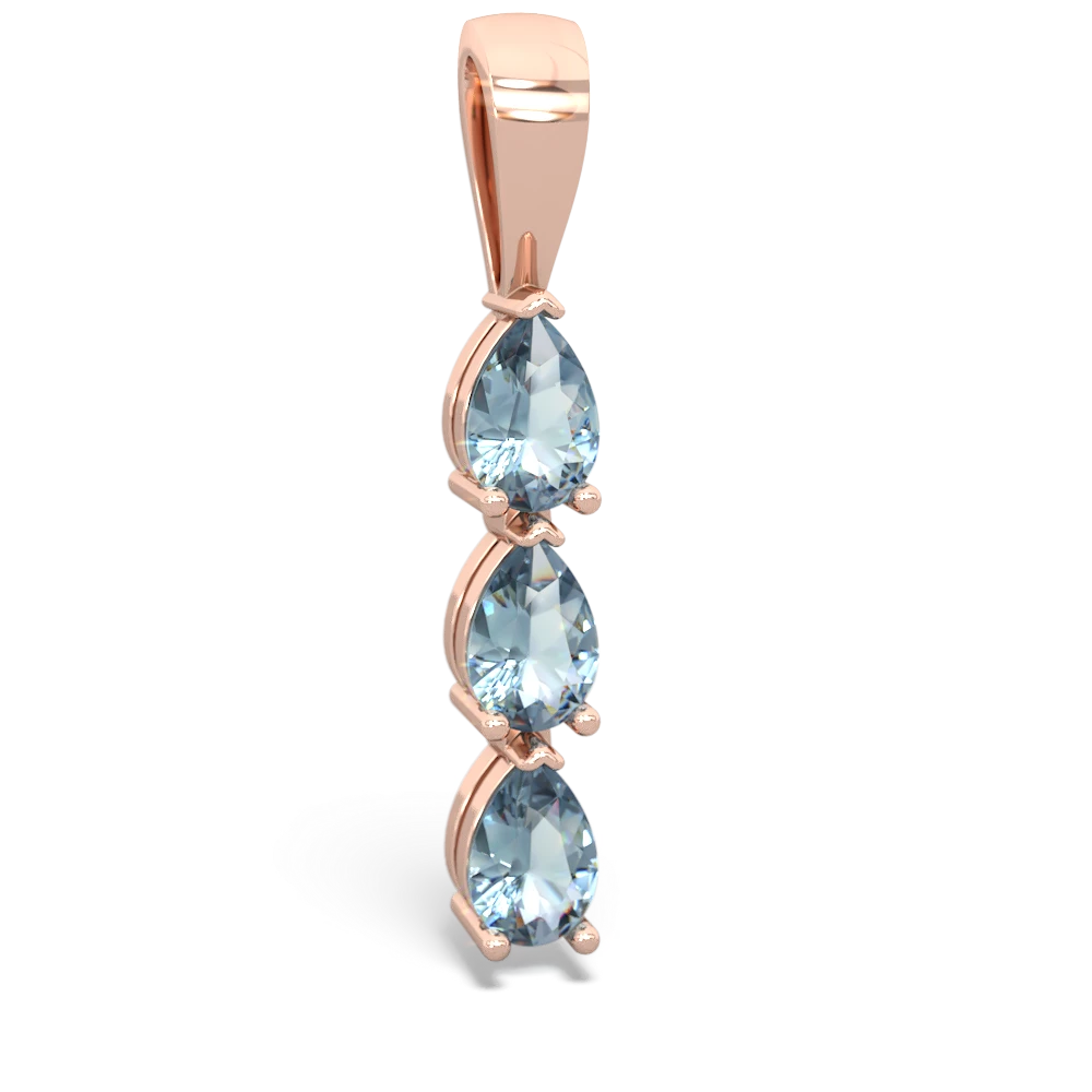 Lab Sapphire Dew Drops 14K Rose Gold pendant P2251