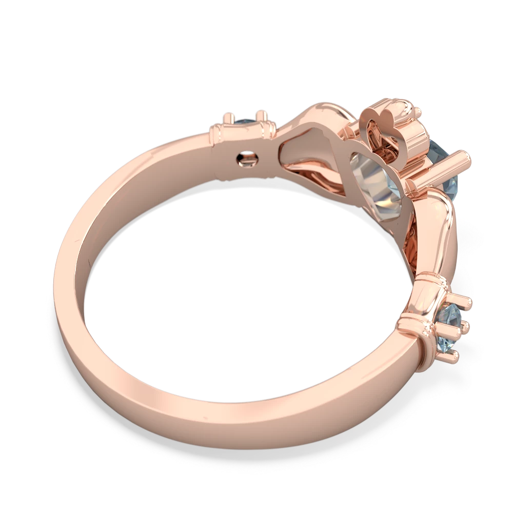 Lab Emerald Claddagh Keepsake 14K Rose Gold ring R5245