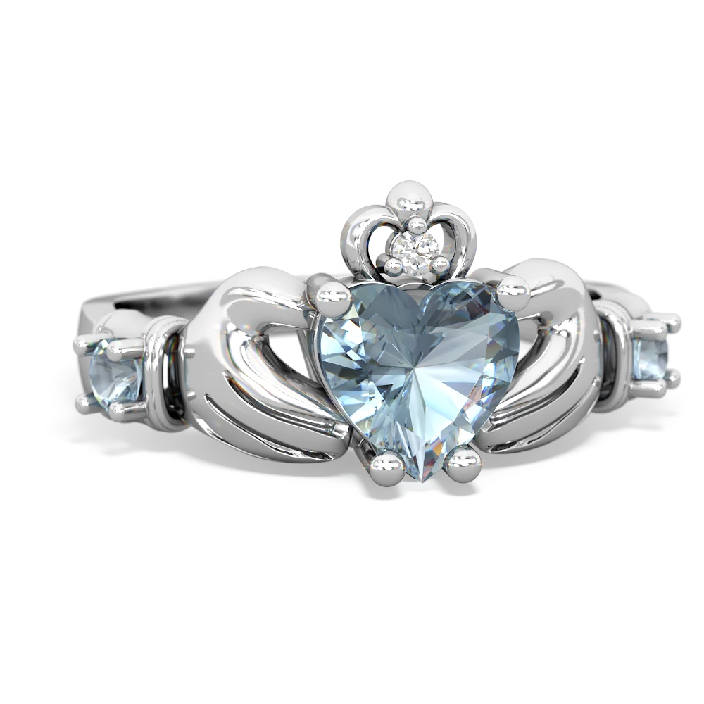 Opal Claddagh Keepsake 14K White Gold ring R5245