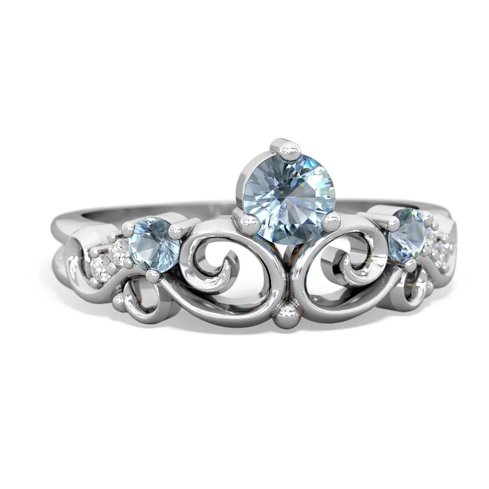 Aquamarine Crown Keepsake 14K White Gold ring R5740