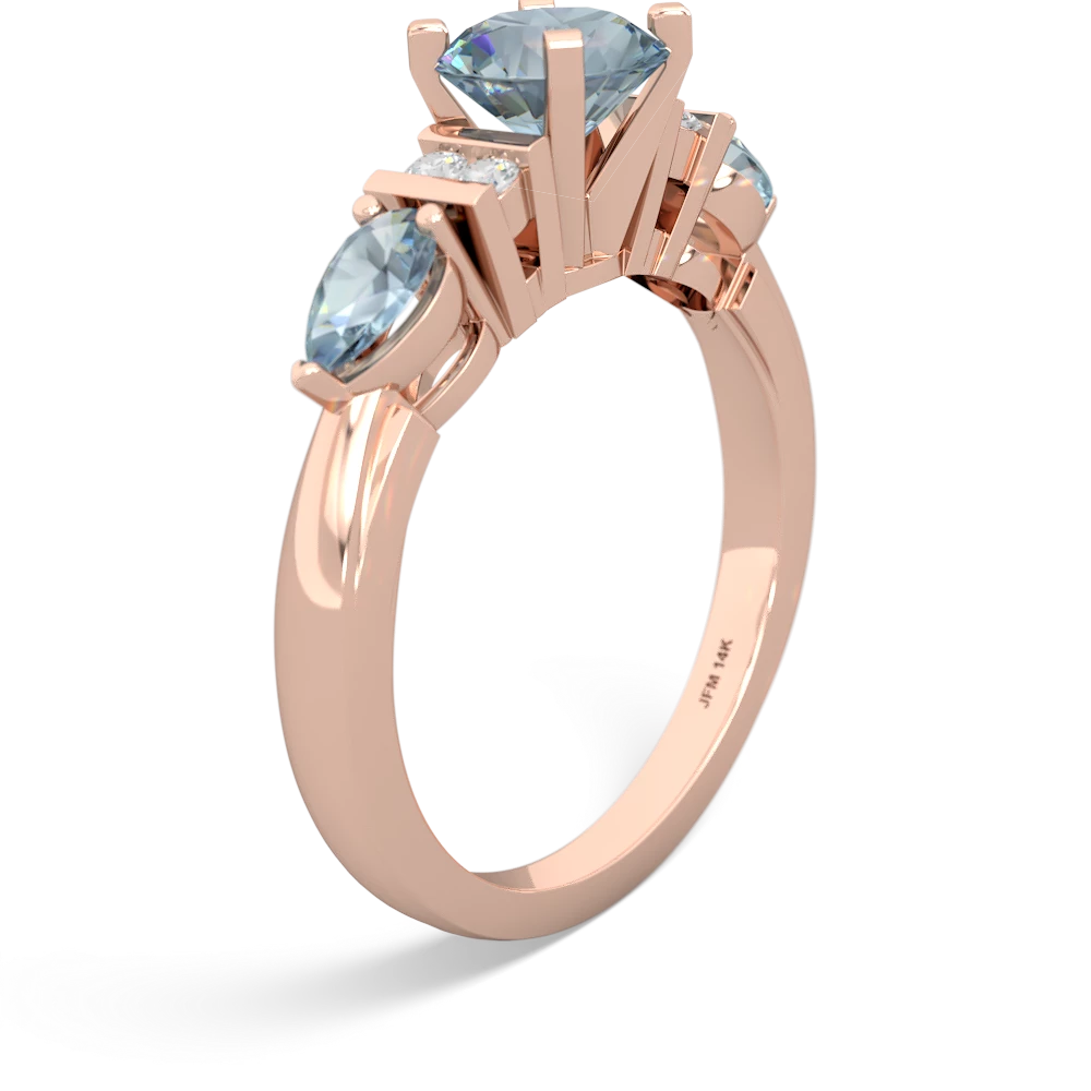 Sapphire 6Mm Round Eternal Embrace Engagement 14K Rose Gold ring R2005