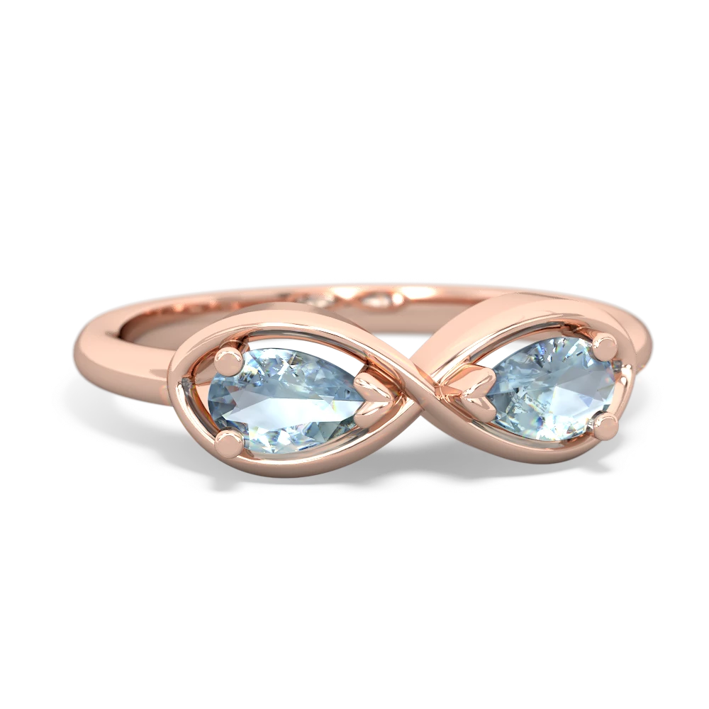 Aquamarine Infinity 14K Rose Gold ring R5050