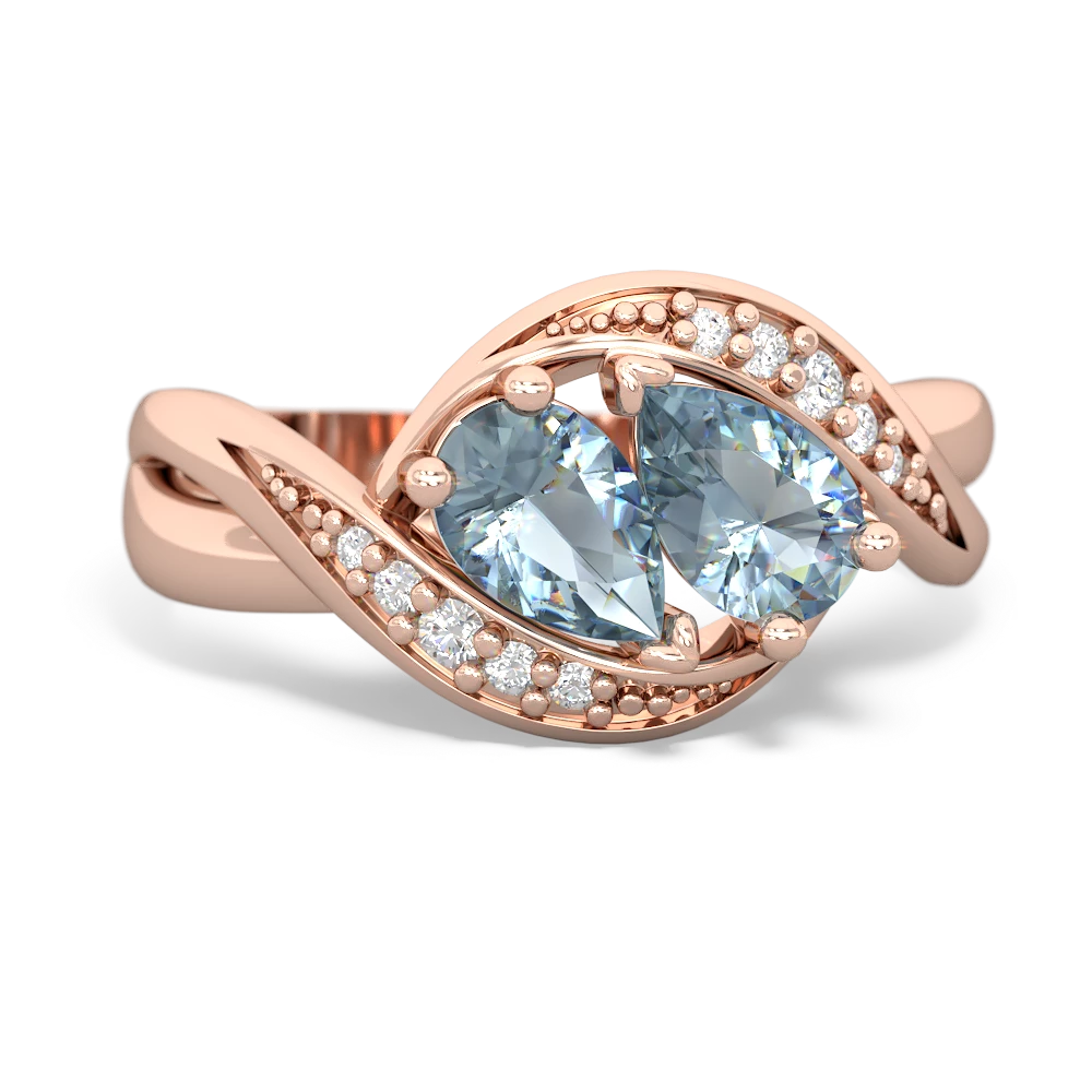 Aquamarine Summer Winds 14K Rose Gold ring R5342