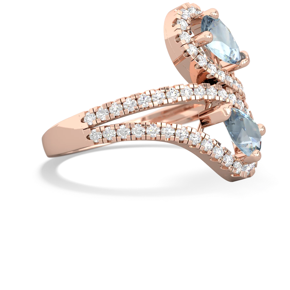 Aquamarine Diamond Dazzler 14K Rose Gold ring R3000