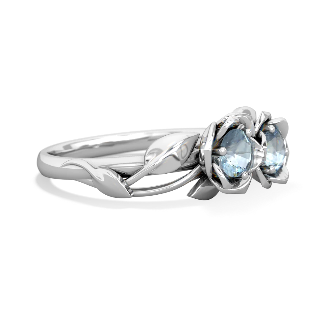 Aquamarine Rose Garden 14K White Gold ring R5510