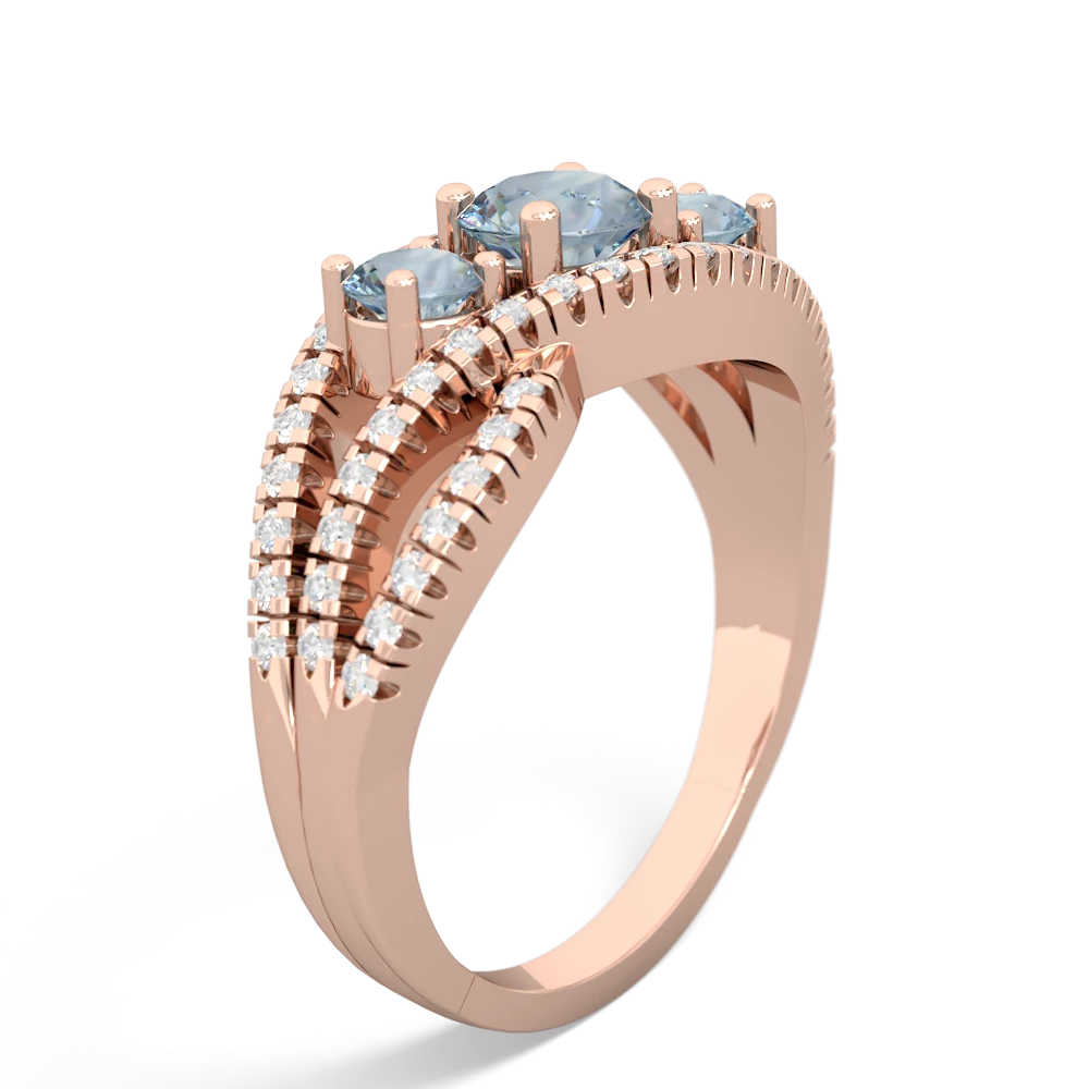 Onyx Three Stone Aurora 14K Rose Gold ring R3080