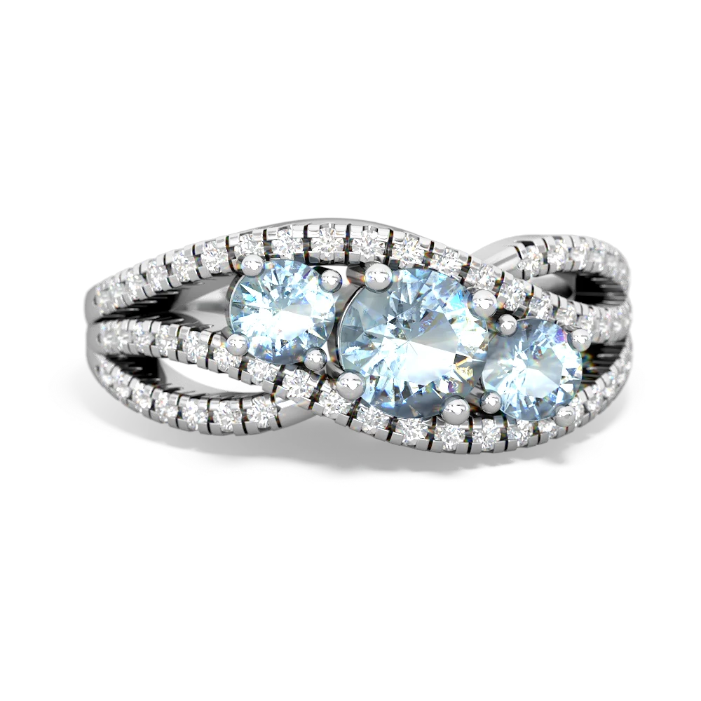 Alexandrite Three Stone Aurora 14K White Gold ring R3080