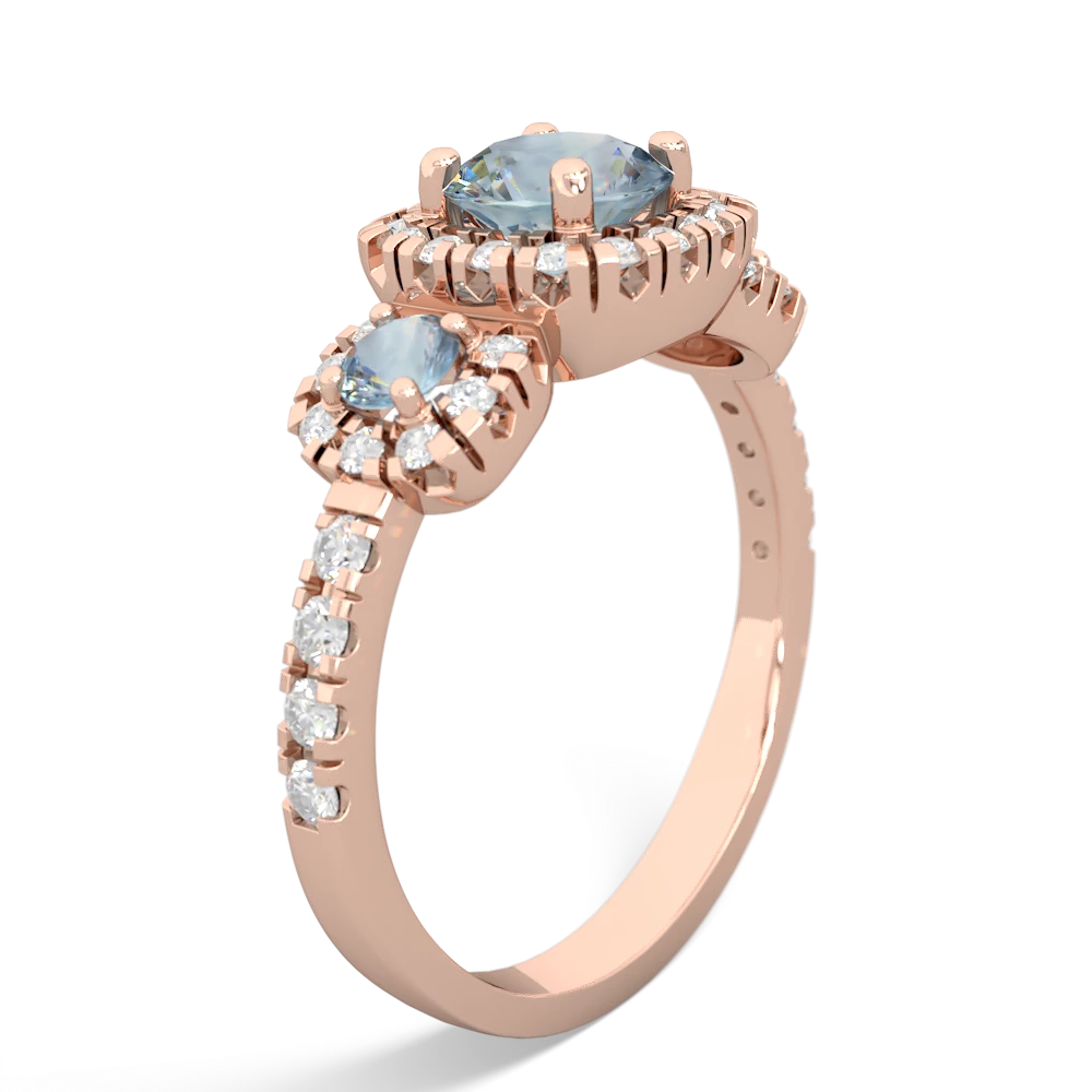 Smoky Quartz Regal Halo 14K Rose Gold ring R5350