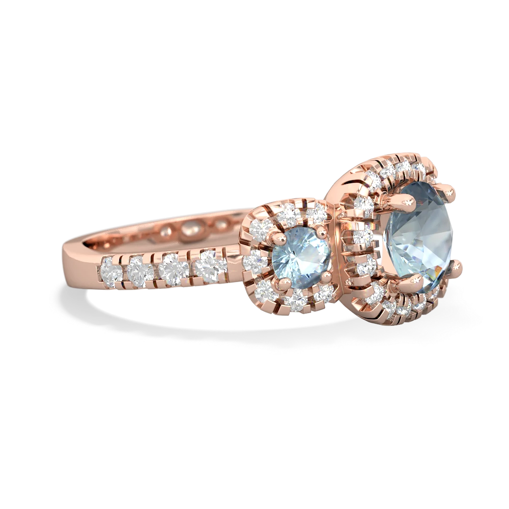 Garnet Regal Halo 14K Rose Gold ring R5350