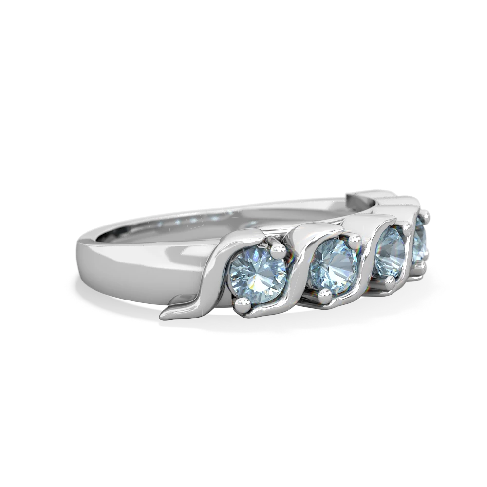 Aquamarine Anniversary Band 14K White Gold ring R2089