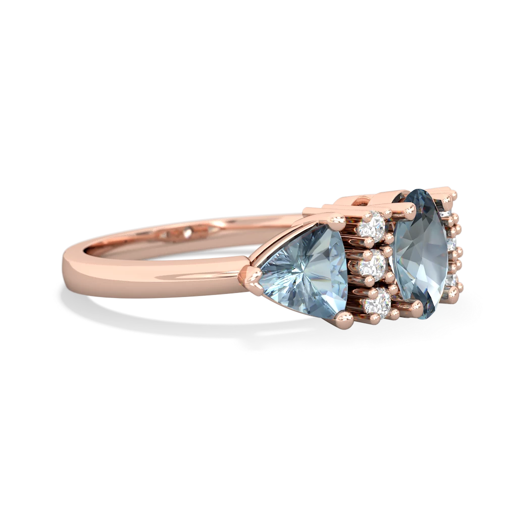 London Topaz Antique Style Three Stone 14K Rose Gold ring R2186