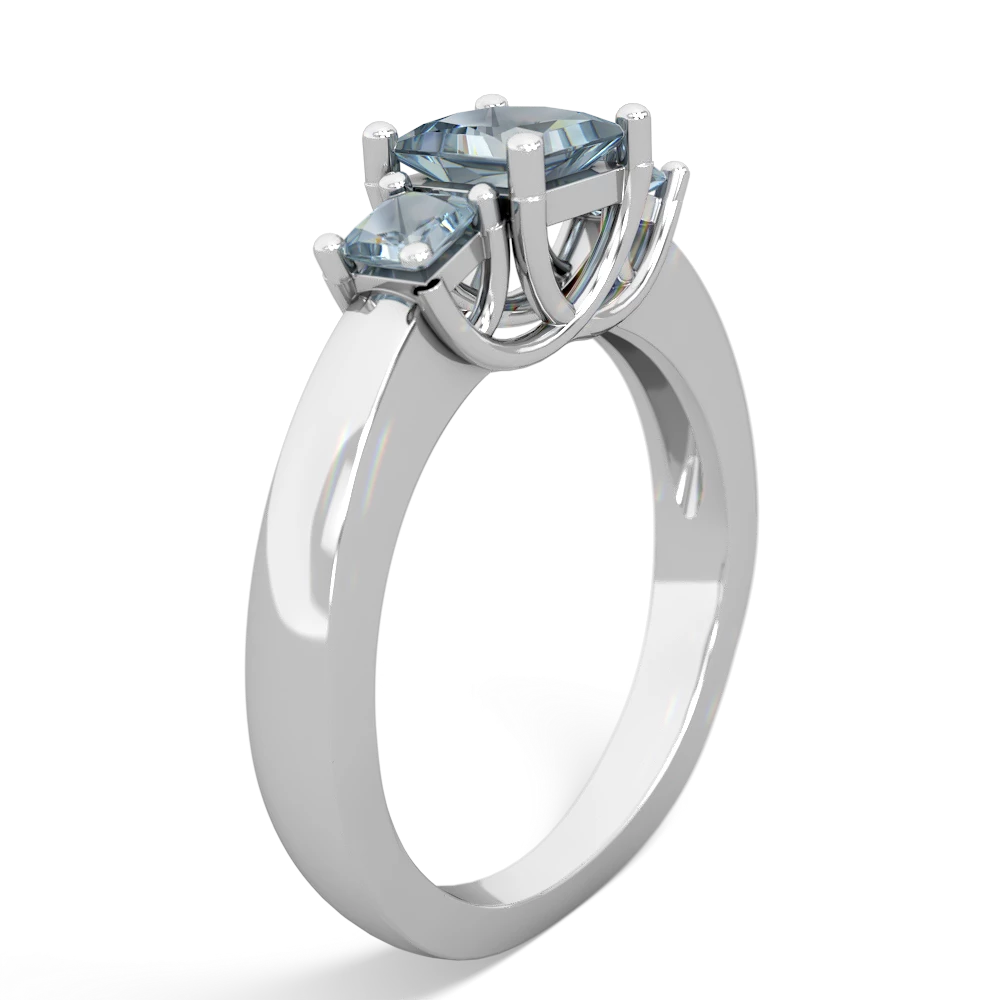 Blue Topaz Three Stone Trellis 14K White Gold ring R4015