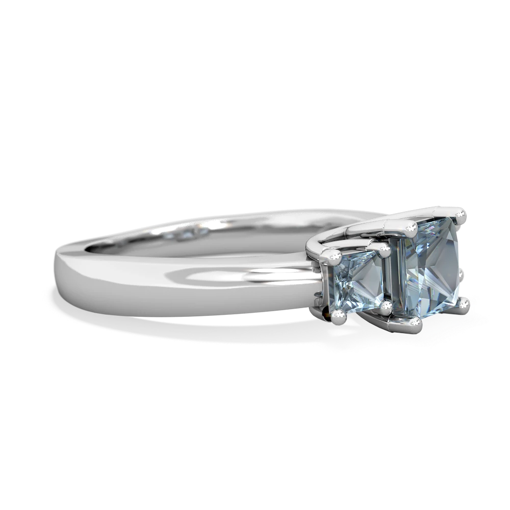 Blue Topaz Three Stone Trellis 14K White Gold ring R4015