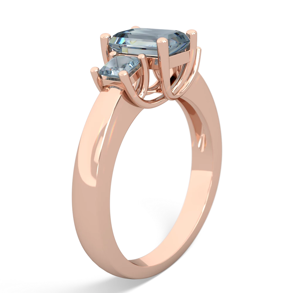 Sapphire Three Stone Emerald-Cut Trellis 14K Rose Gold ring R4021