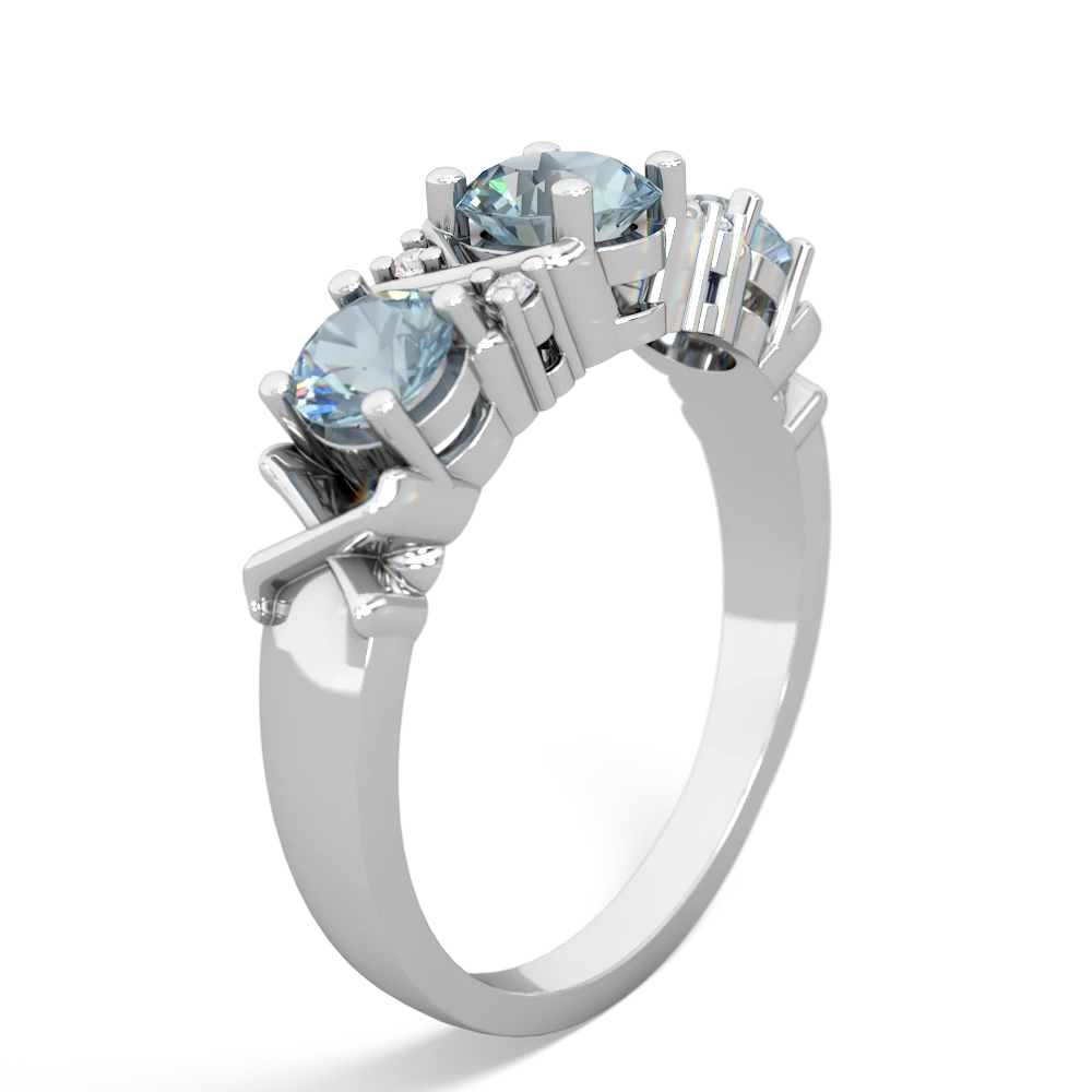 Emerald Hugs And Kisses 14K White Gold ring R5016