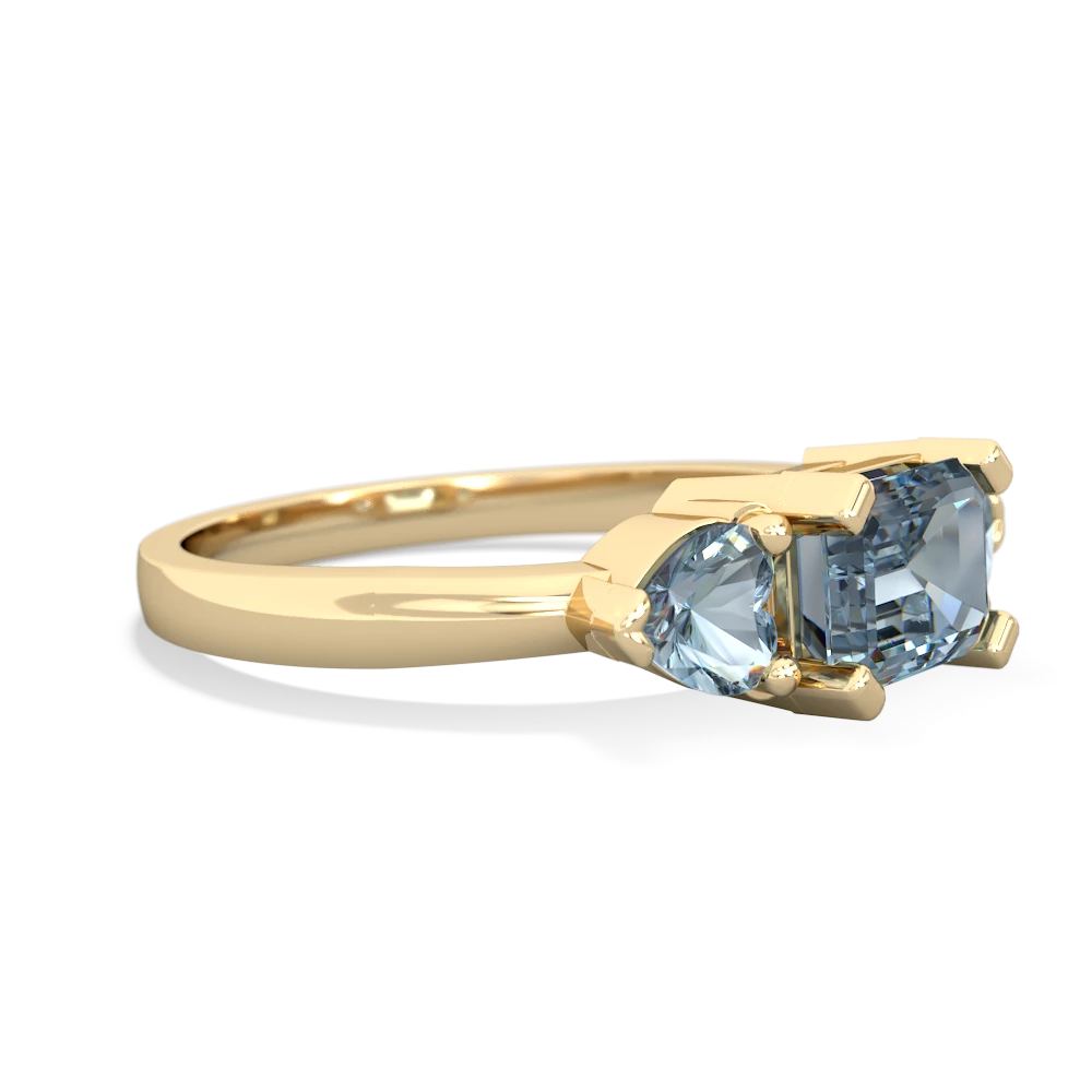 Aquamarine Three Stone 14K Yellow Gold ring R5235