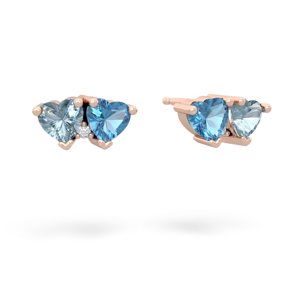 Aquamarine Sweethearts 14K Rose Gold earrings E5260