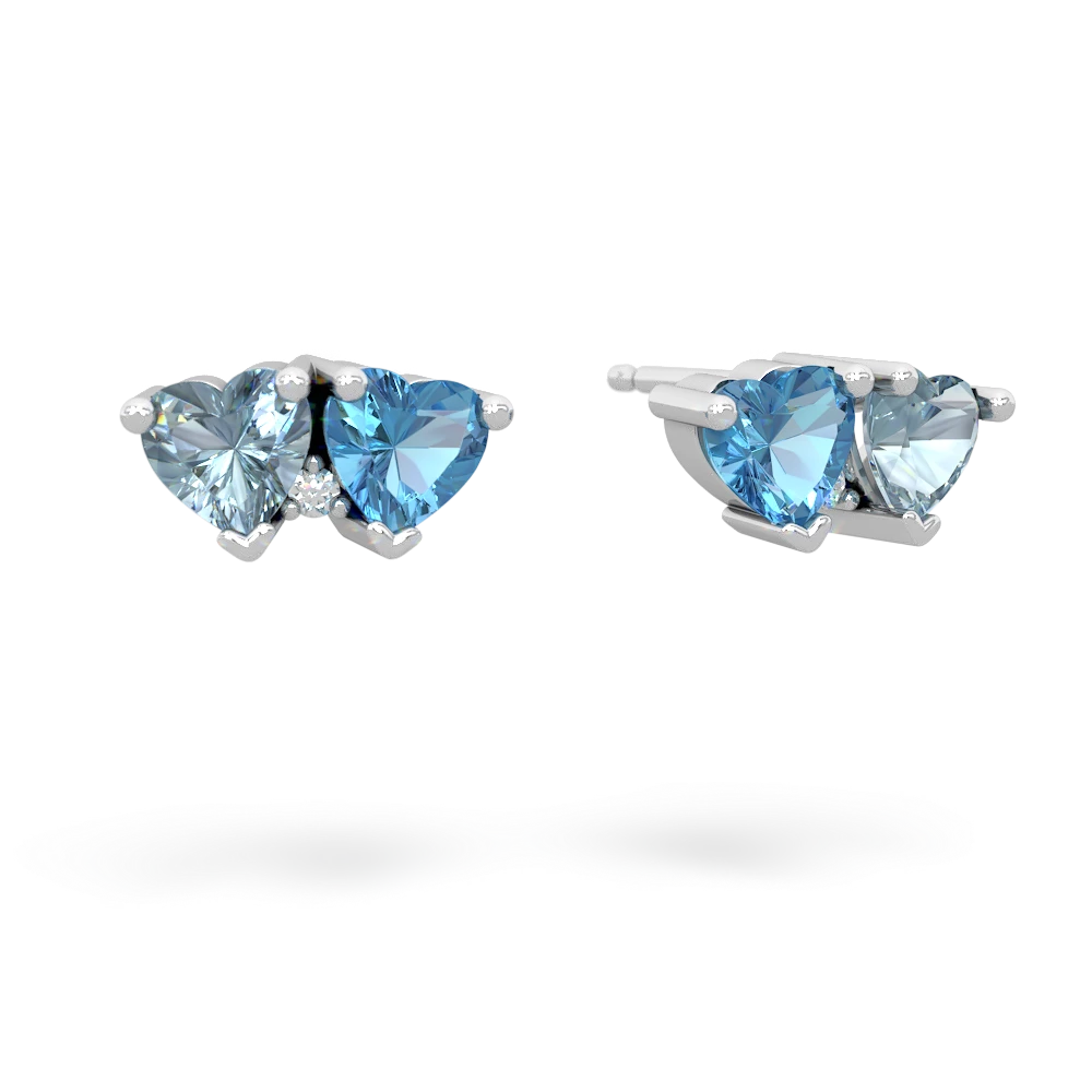 Aquamarine Sweethearts 14K White Gold earrings E5260